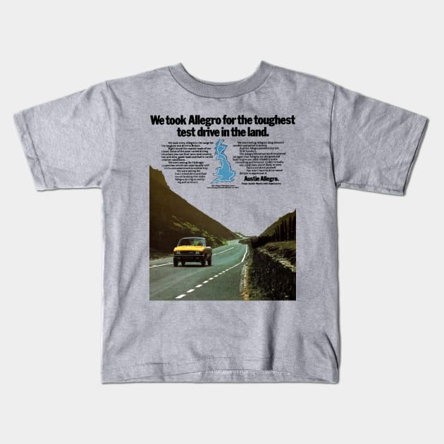 AUSTIN ALLEGRO - 1970s ad Kids T-Shirt by Throwback Motors